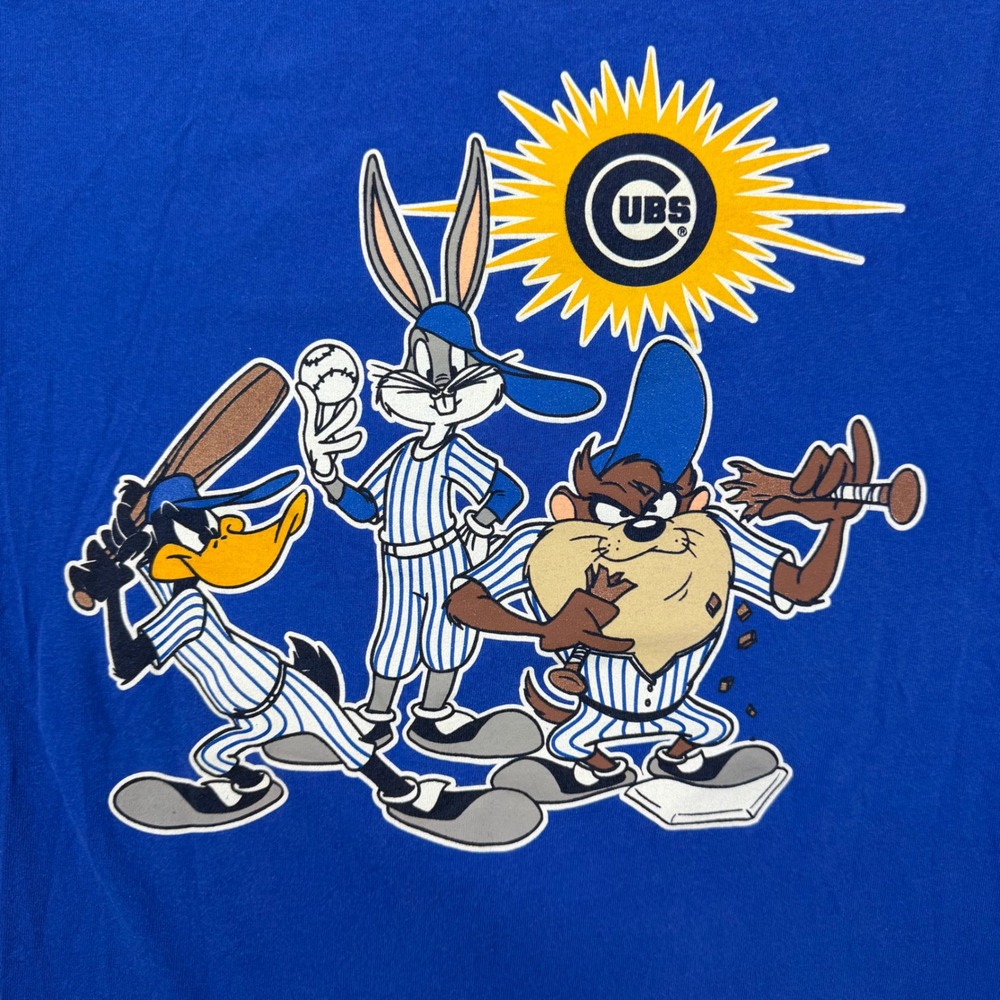 VTG 1994 Chicago Cubs‎ Looney Tunes T-Shirt Single Stitch Bugs Bunny Blue Small - Picture 4 of 8